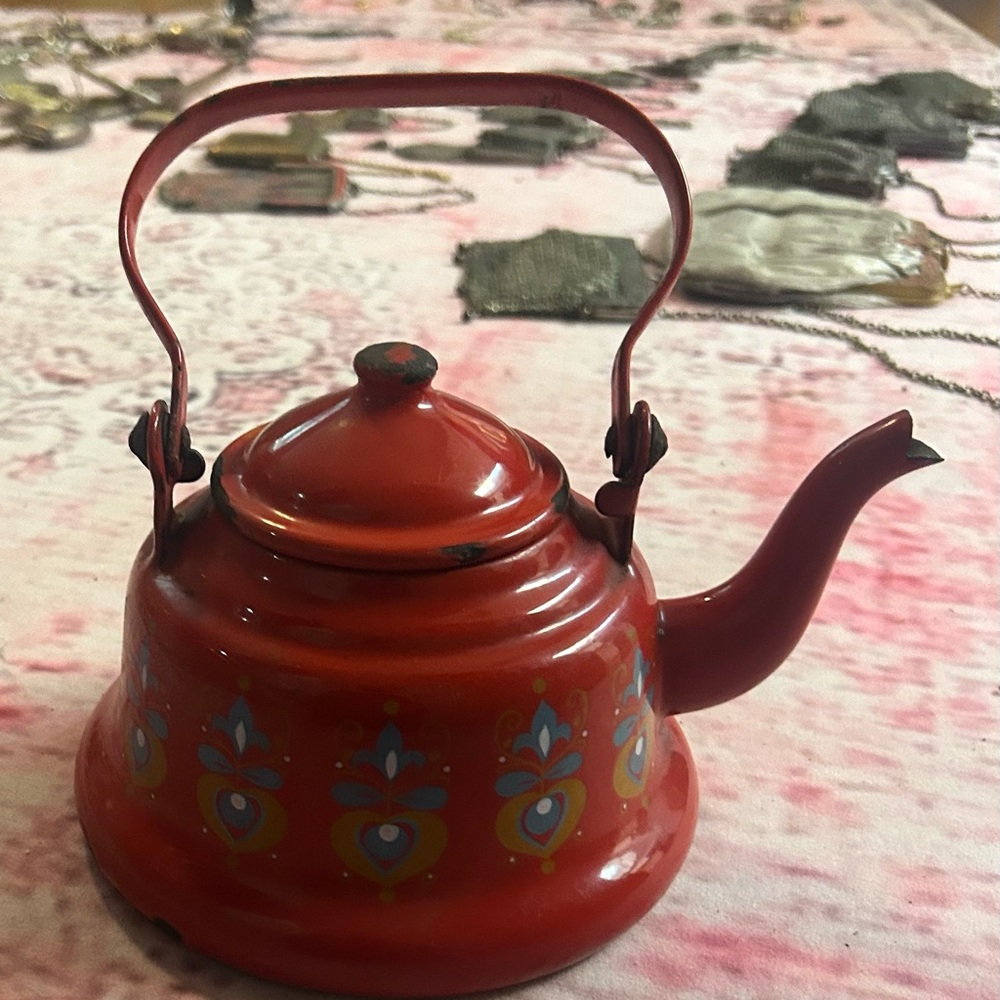 Vintage Danish Enamelware Teapot